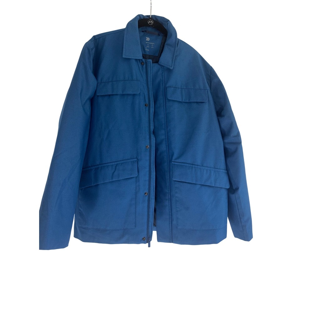 All in Motion Mens Blue Water Resistant Wind Resistant Field Jacket Medium